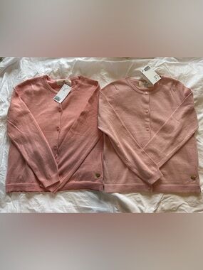 H&M Blush Pink Twin Cardigans - Button Front Knit